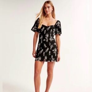 Abercrombie & Fitch Floral Linen Butterfly Sleeves Summer Dress NWT